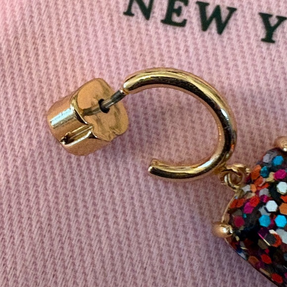 Kate Spade Gold Earrings with Multicolor Sparkle NWOT!! - Picture 3 of 4